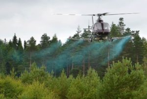 Helicopter aerial spraying